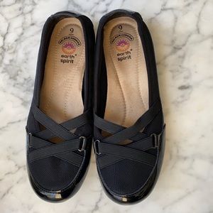 Earth Spirit  Black Slip-on Loafers 9